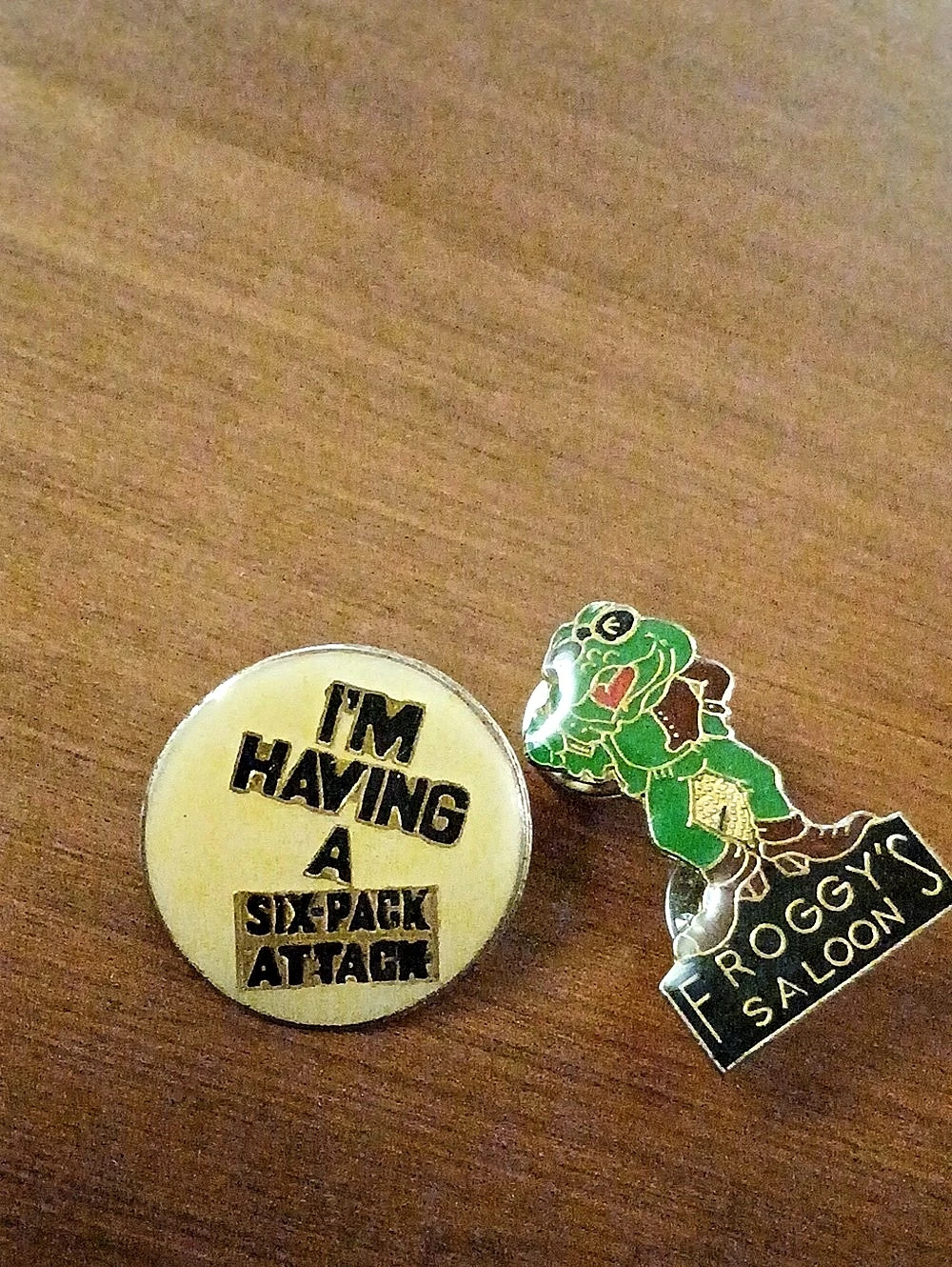 Froggy Saloon  & Six-Pack Attack Enamel Pins Set Of 2